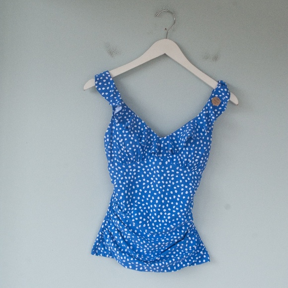 Nip Tuck Swim Swim Nwt Nip Tuck Swim Blue Polka Dot Ruffle Tankini